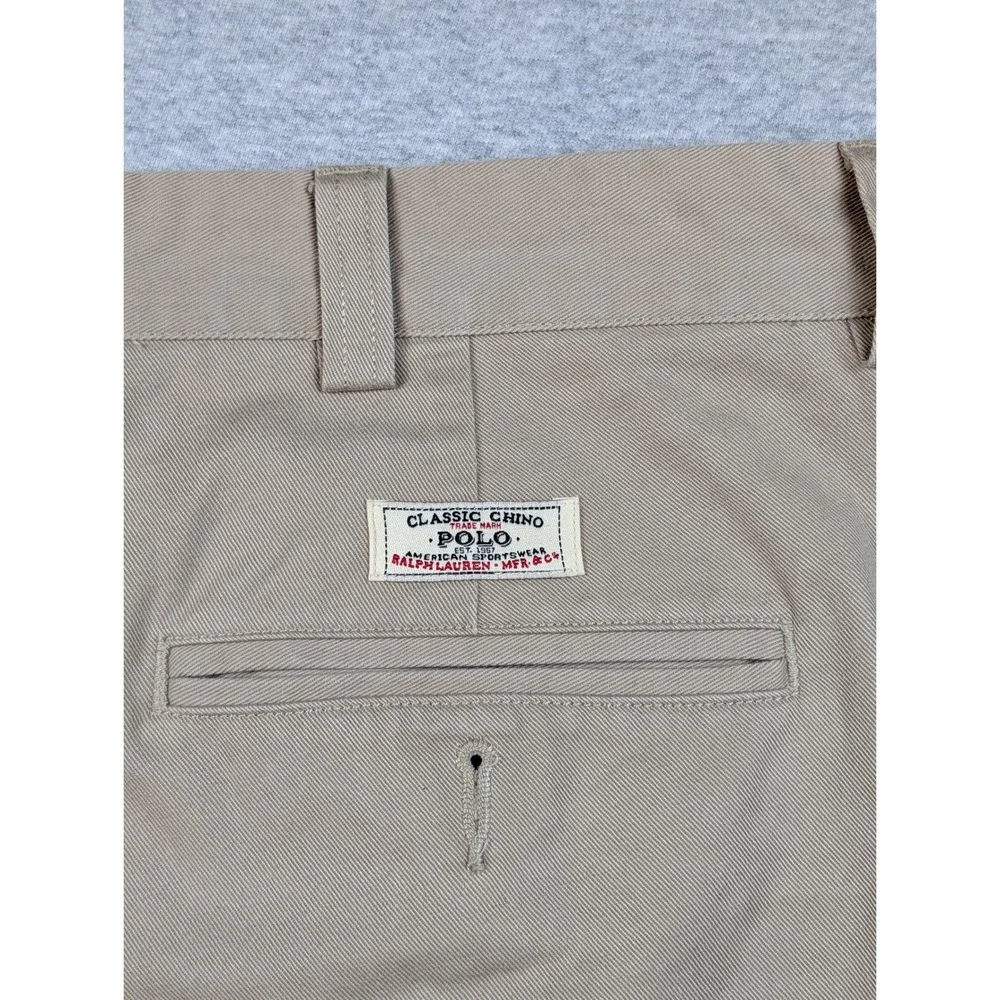 Polo Ralph Lauren Philip Pant Mens 38x32 Tan Khaki Classic Chino Cotton Straight